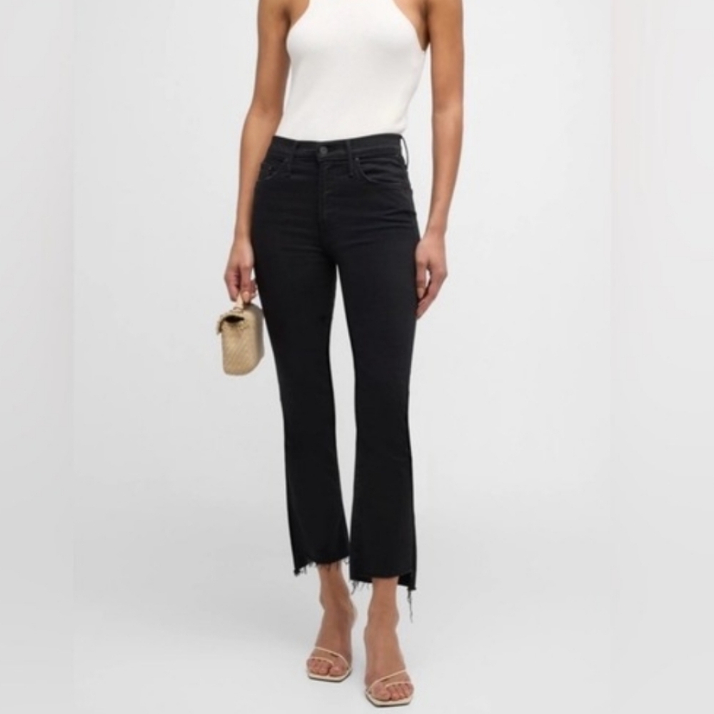 Mother Insider Crop Step Fray Not‎ Guilty Black Denim